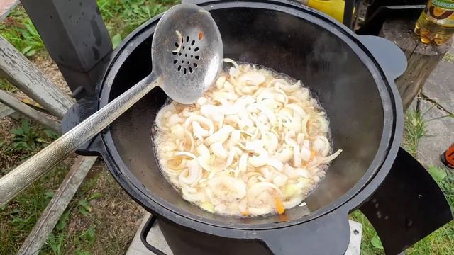 Плов в казане на огне смотреть онлайн