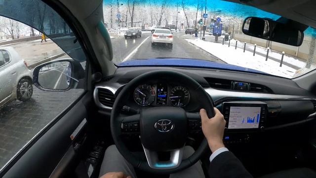 2021 Toyota HILUX 2.8 D-4D 204HP - Winter POV Test Drive. 4x4 ON, fuel consumption check. смотреть онлайн