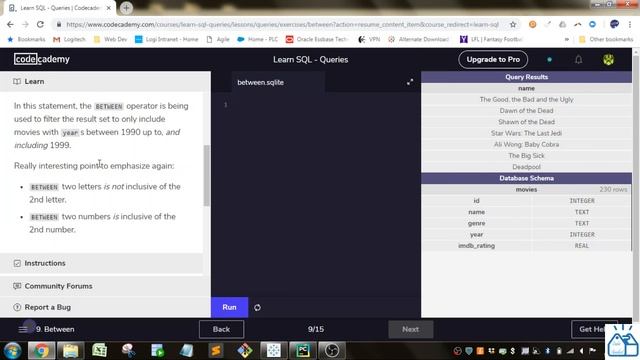 SQL - codecademy Exercise Part 2 смотреть онлайн