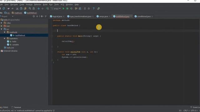 Java основы, IntelliJ IDEA 13 - Методы смотреть онлайн