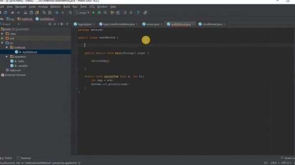 Java основы, IntelliJ IDEA 13 - Методы