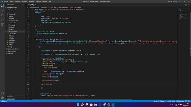 #6 Commande User-Info [Discord.js V14] смотреть онлайн