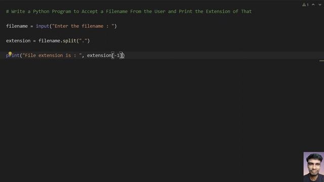 Write a Python Program to Accept a Filename From the User and Print the Extension of That смотреть онлайн