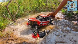 Машинки Игрушки - Красная Машинка ездит по воде, грязи и лужам. Манкиту