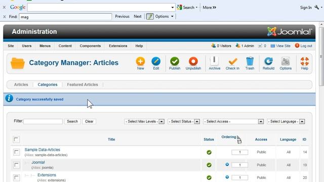 Joomla 2.5 Training - Understanding Joomla Back End - Lesson6 смотреть онлайн