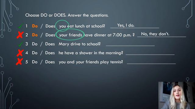THE PRESENT SIMPLE TENSE questions 5 razred смотреть онлайн