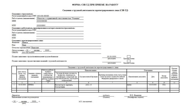 Форма СЗВ-ТД с 01.07.2021 - Елена А. Пономарева смотреть онлайн