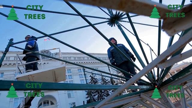 Установка городской каркасной ёлки смотреть онлайн