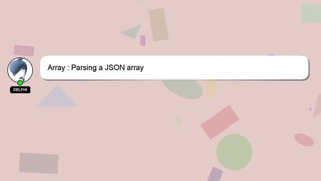 Array : Parsing a JSON array смотреть онлайн