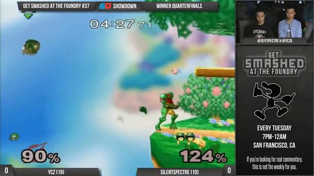 Get Smashed at the Foundry #37 - Winner Quarters: ycz (Samus) vs SilentSpectre (C. Falcon) смотреть онлайн