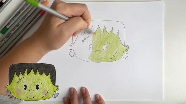 Рисуем Чудовище Франкенштейна | Как нарисовать монстра на Хэллоуин смотреть онлайн
