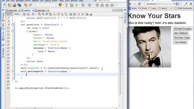 KnockoutJS Demo Part 2 - JSON смотреть онлайн