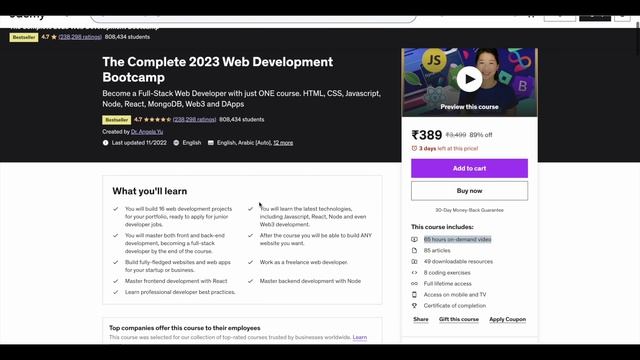 Best Web Development Course with Certification on Udemy смотреть онлайн