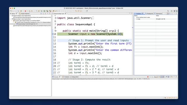 [HD] EECS1022 W21 - Java Tutorials - Week 2 - Part D - Using Debugger in Eclipse: Step Over смотреть онлайн