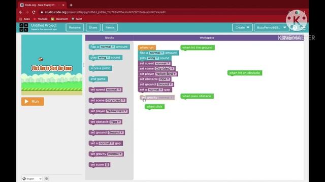 How To Make A Flappy Bird Game In code.org !!! смотреть онлайн