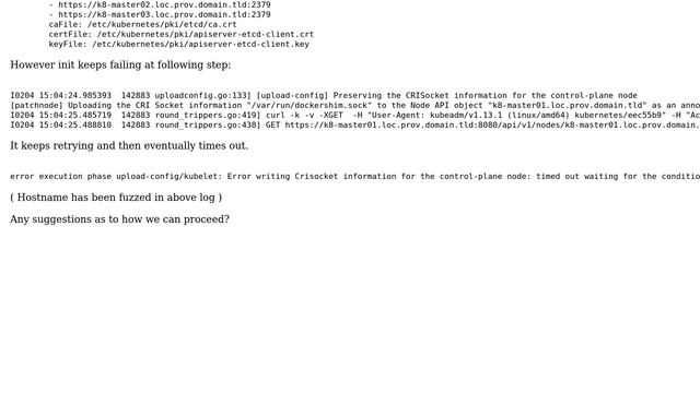 kubernetes CRISocket information upload fails with node not found смотреть онлайн