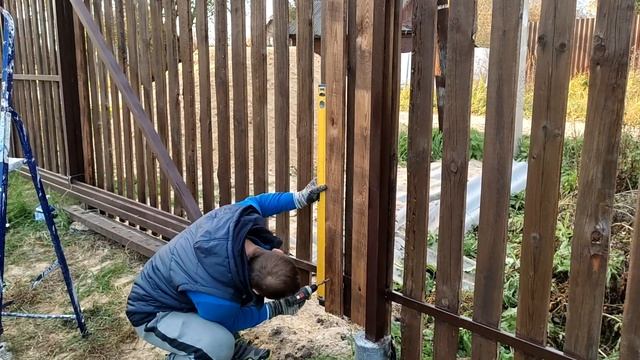 Забор из деревянного штакетника своими руками. смотреть онлайн