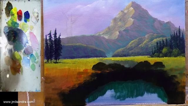 Tutorial: How To Paint Rocky Mountain And Waterfalls In Acrylics / JMLisondra