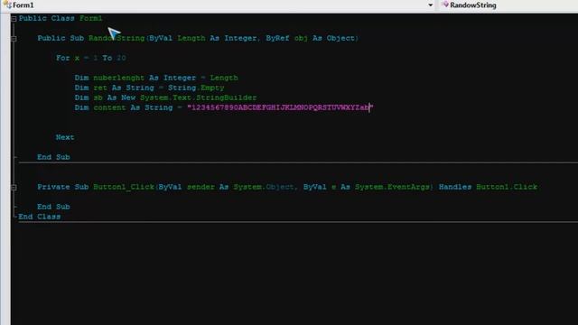 VB.NET String Generator смотреть онлайн