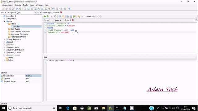 Insert Into Update and Delete Example in Cassandra смотреть онлайн