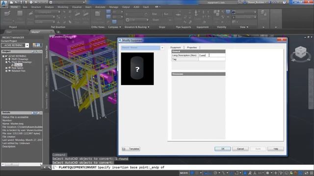 Converting Solid Models into Equipment in Autocad Plant 3D смотреть онлайн