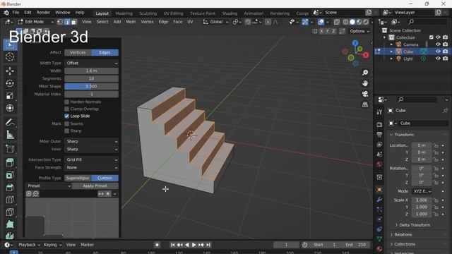 Как сделать лестницу в Blender 3D
