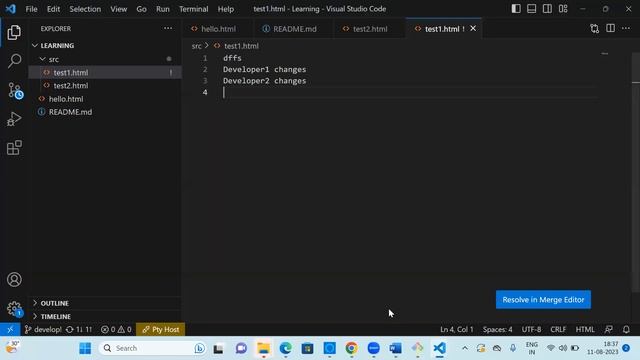 #git Full Explanation of GIT in Telugu| merge| pull request | Using git in Visual Studio Code| Part смотреть онлайн
