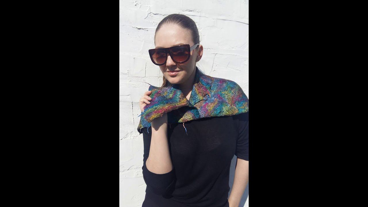 Декорирование войлока  шелком и волокнами