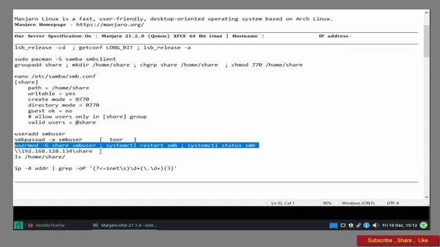 Manjaro / Arch - How To setup Samba File Sharing On Manjaro 21.2.0 Linux смотреть онлайн