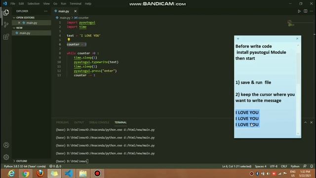 Pyautogui Module Python, Send Whats App Messages Per Second , Screenshot смотреть онлайн