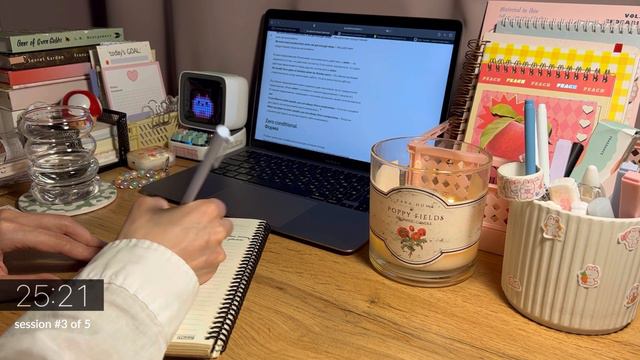 5-HR STUDY WITH ME 🔥🪵 fireplace, no music [50/10 Pomodoro] 📚 Countdown + alarm, real time смотреть онлайн