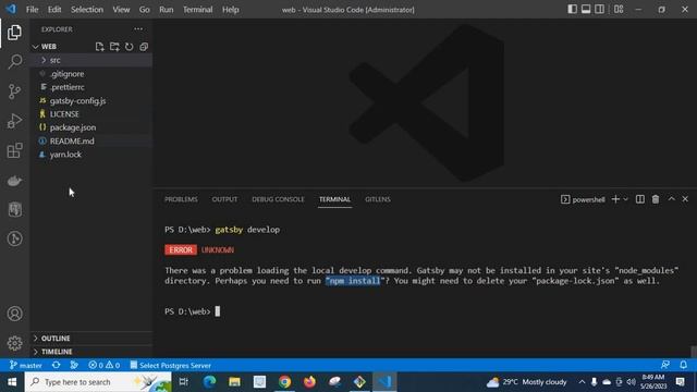 There was a problem loading the local develop command Gatsby may not be installed in your sites nod смотреть онлайн