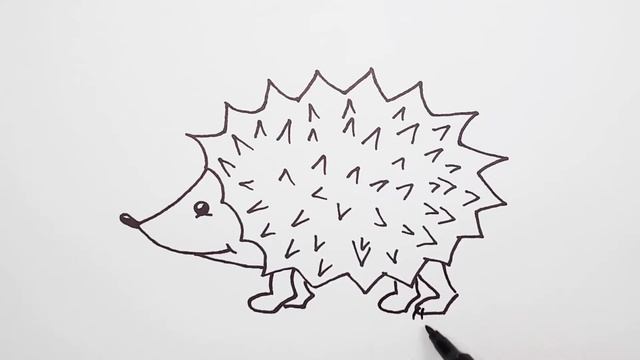 How to Draw a Hedgehog Easy - Как нарисовать Ежика ребенку - Como dibujar un Erizo - Рисовать прост смотреть онлайн