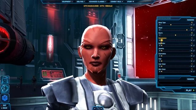 SWTOR | Female Sith Pureblood Warrior Character Creation (Sith Marauder Class)