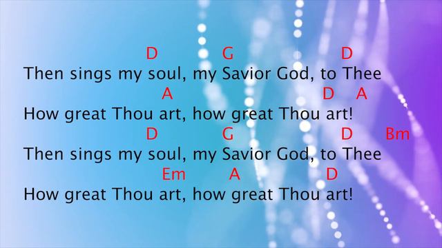 How Great Thou Art Key of C - D with Lyrics and Chords смотреть онлайн