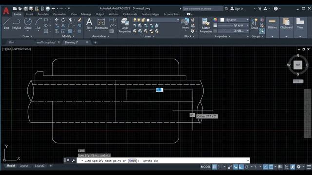 How to Draw Muff Coupling || 2D AutoCAD Commands смотреть онлайн