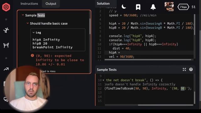 Codewars JavaScript: Time until distance between moving ships - Live de Programação смотреть онлайн