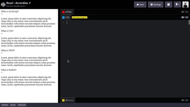 Create Accordion Menu using React | HTML, CSS & JavaScript смотреть онлайн
