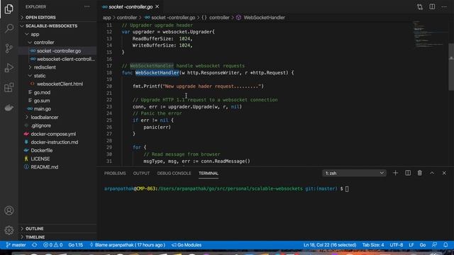 Scale WebSockets using GoLang + Reverse Proxy + Cookie + Docker смотреть онлайн