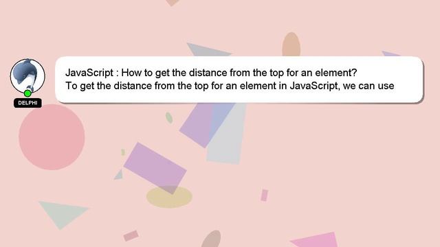 JavaScript : How to get the distance from the top for an element? смотреть онлайн