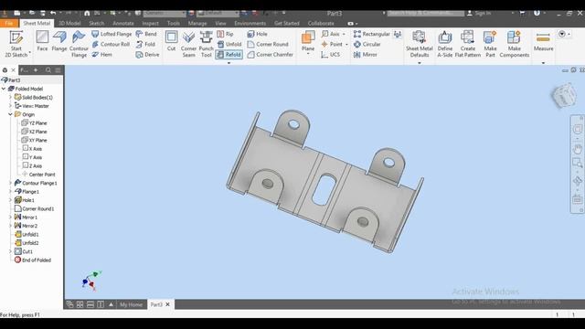 Autodesk inventor 2022 tutorial l Sheet metal Exercise l Autodesk inventor sheet metal tutorial смотреть онлайн