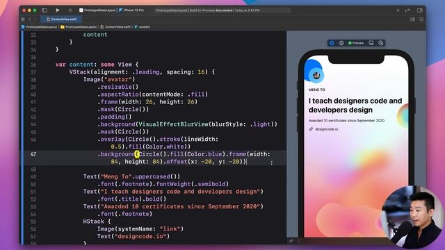 SwiftUI Livestream: Glassmorphism and Angular Gradients смотреть онлайн