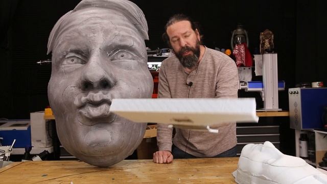 How To Make A GIANT Face from foam - 3d cnc milling blue foam смотреть онлайн