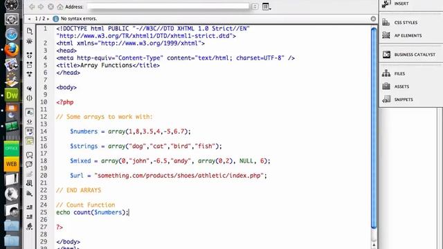 PHP 'count' Function смотреть онлайн