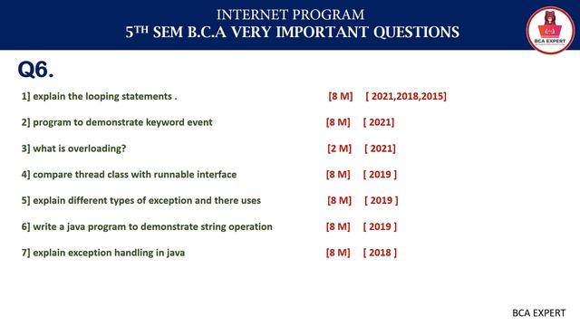 java most important questions | 7 -year question papers | KUD | exam revision смотреть онлайн