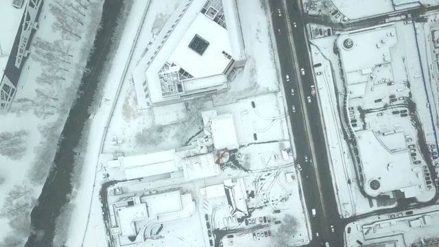 Екатеринбург, видео снежного города с высоты, съемки с дрона. смотреть онлайн