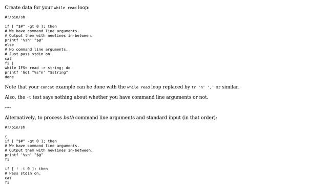 Unix & Linux: Bash: Succinct way to loop over lines from stdin or command line arguments? смотреть онлайн