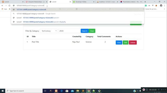 CRUD application in LARAVEL with filter, search and sort functionality смотреть онлайн