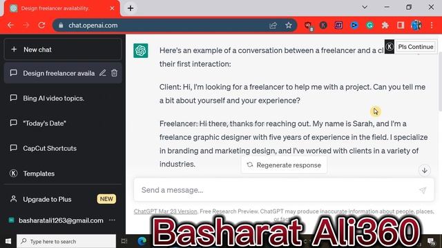 Learn Freelancing with Chat gpt | tips and tricks for new Freelancers' |Basharat Ali360 смотреть онлайн