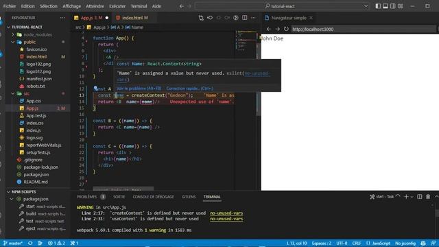 React JS Formation complète (Épisode 13 : Le hook useContext) смотреть онлайн